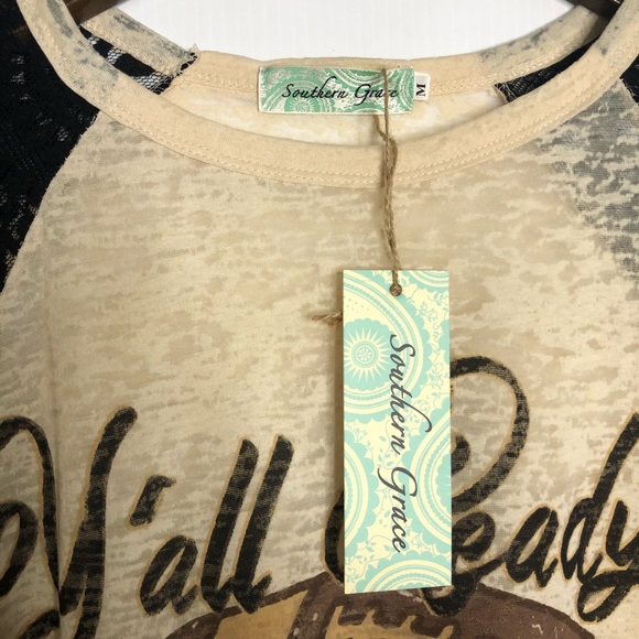 NWT Football Y’all Ready? It’s Gameday! Raglan Tee - Picture 5 of 7